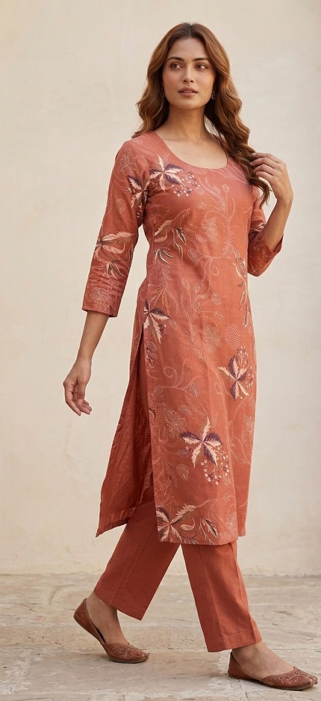 Cotton Printed Flared Kurta Set