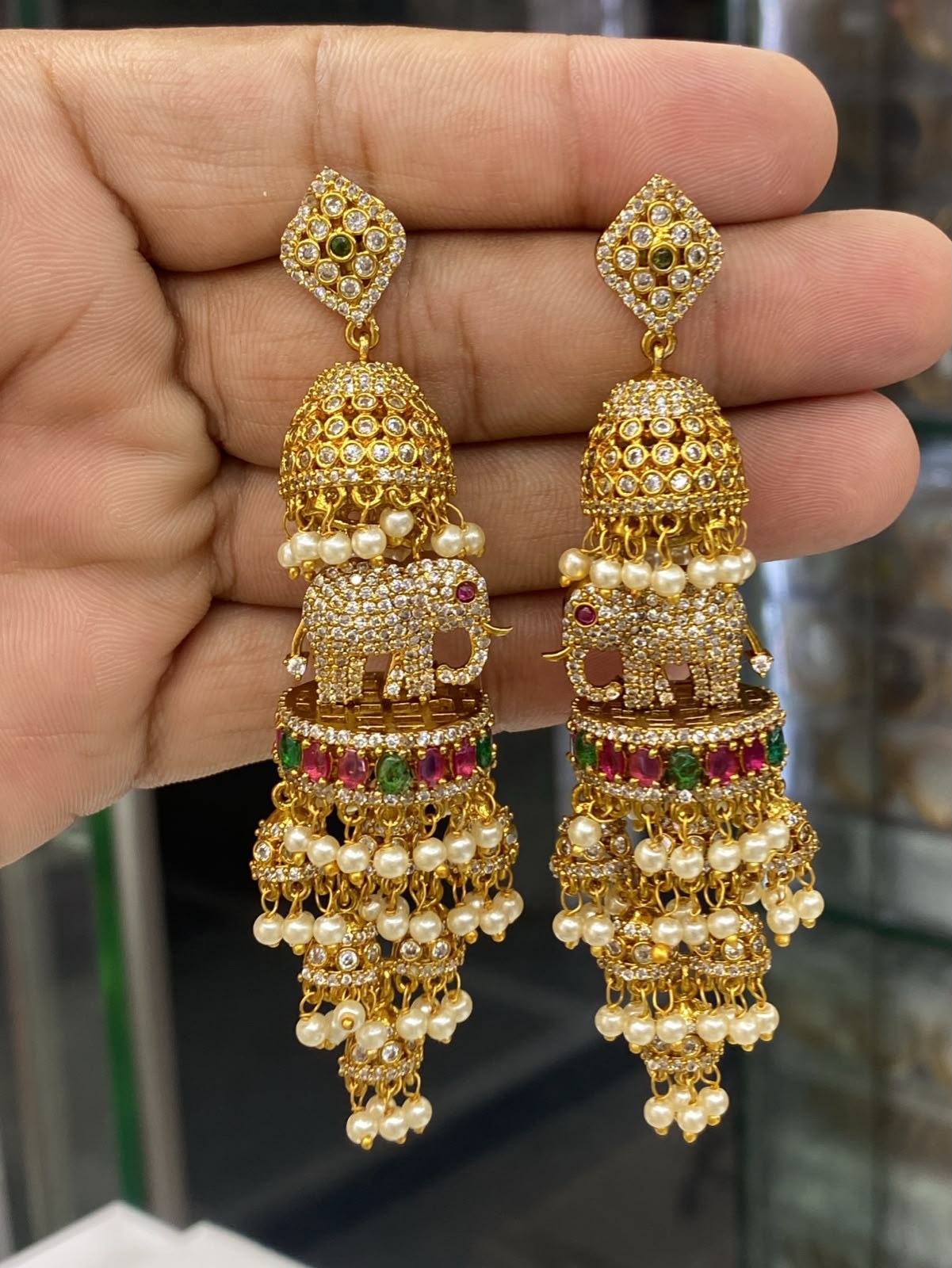 Traditional Elephant Jhumka Earrings
