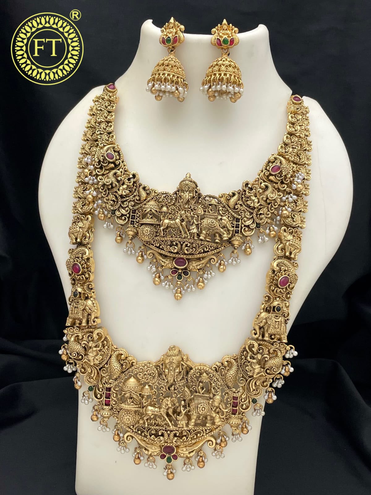 Antique Gold Temple Jewelry Set